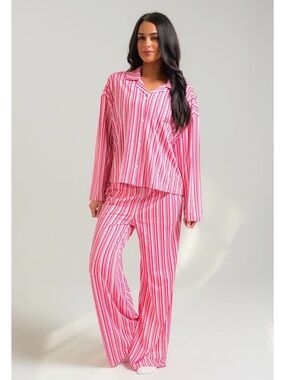 ACTA - Striped Pink Women's Two-Piece Pajama Set